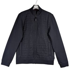 Ted Baker London Quilted Hybrid Jacket Full Zip Navy Blue Men’s Size 3 USED